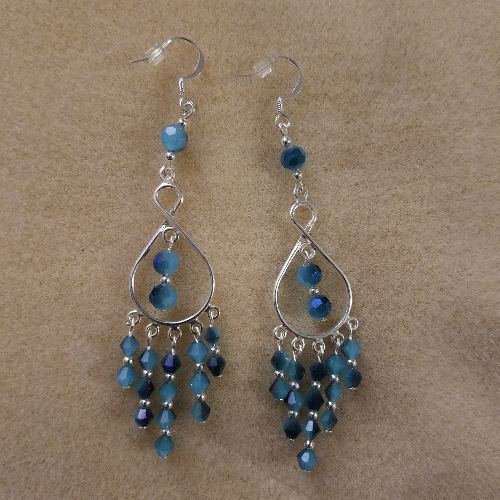 Hand made fashion earrings infinity chandelier